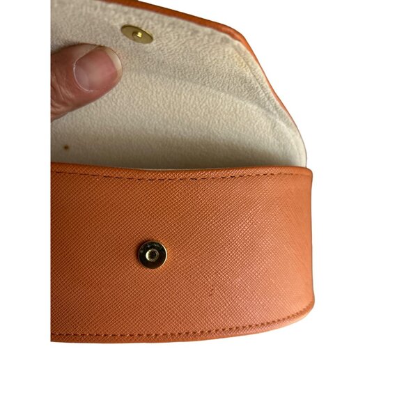 Tory Burch Orange Sunglasse Case With Snap Button Closure - Picture 7 of 7